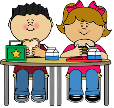 boy and girl eating lunch 